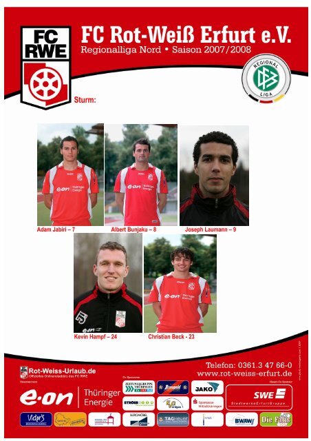 Pressemappe FC Rot-WeiÃ Erfurt e.V. Regionalliga Nord 2007/2008