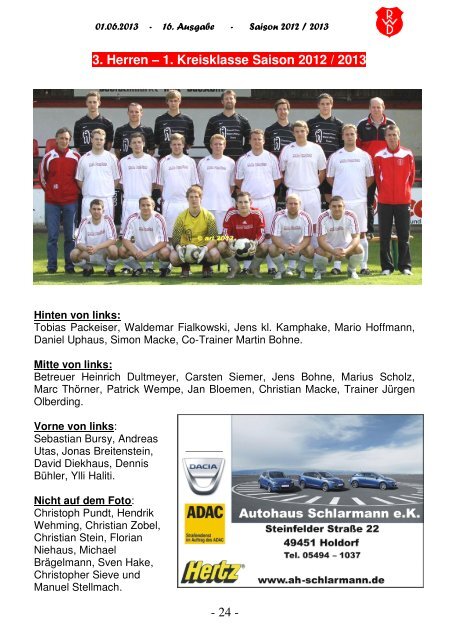 2013.06.01 RW-Kurier Ausgabe 16 - Rot Weiss Damme