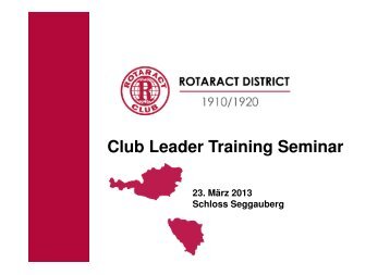 Club Leader Training Seminar by Rotaract - Rotary Österreich