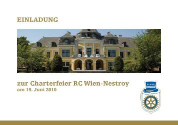 EINLADUNG zur Charterfeier RC Wien-Nestroy