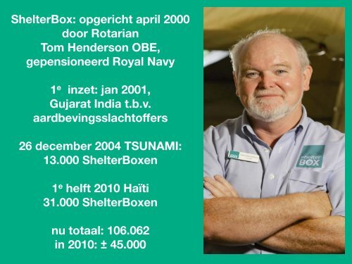 Presentatie shelterboxen - Rotary Nederland