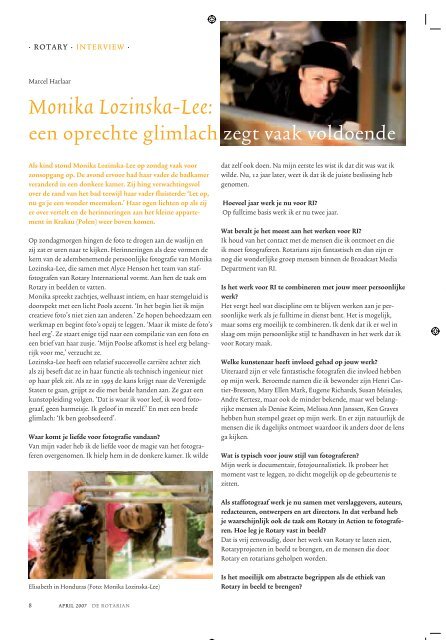 Rotaryfotograaf Monika Lozinska-Lee: Een ... - Rotary Nederland