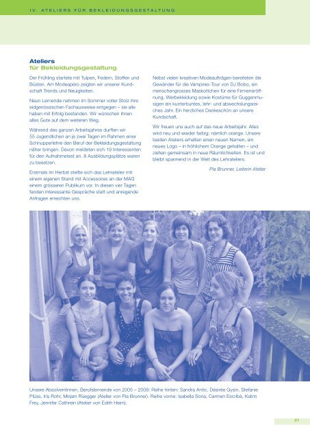 Jahresbericht Arbeitsjahr 2007 / 2008 - Kantonale Schule  für ...