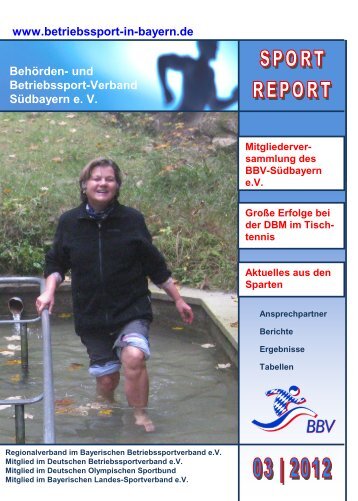 Sport Report 3 / 2012 - Betriebssport in Bayern