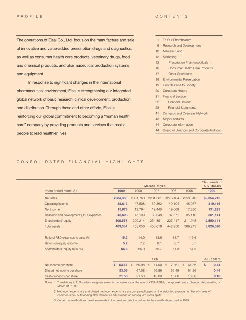 The operations of Eisai Co., Ltd. focus on - Eisai GmbH