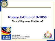 Vorstellung des Rotary E-Club of D-1850 - Distrikt 1850