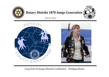 Rotary Distrikt 1870 Junge Generation PETS 2013