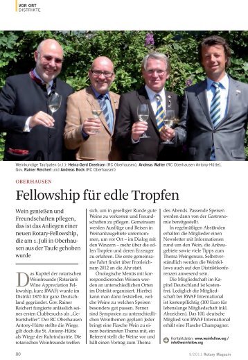 Fellowship fÃ¼r edle Tropfen - 1870