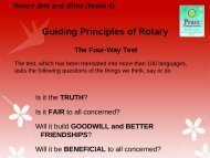 Rotary Bits and Bites Guiding Principles of Rotary