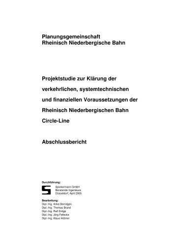 Planungsgemeinschaft Rheinisch Niederbergische Bahn ...