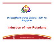 Induction of new Rotarians - Rotary International District 3310