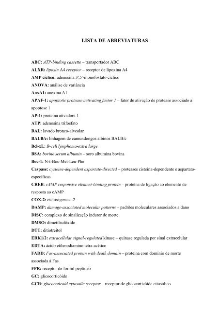 Estudo do papel da proteína induzida por glicocorticóide Anexina ...