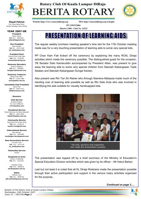 Club Announcements Rotary Club Of Kuala Lumpur Diraja