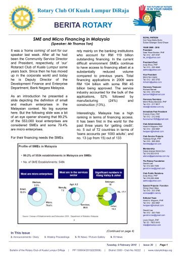 SME and Micro Financing in Malaysia (Speaker: Mr Thomas Tan)