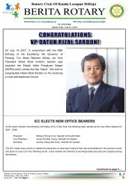 congratulations vp datuk rizal sardon! - Rotary Club of Kuala Lumpur ...