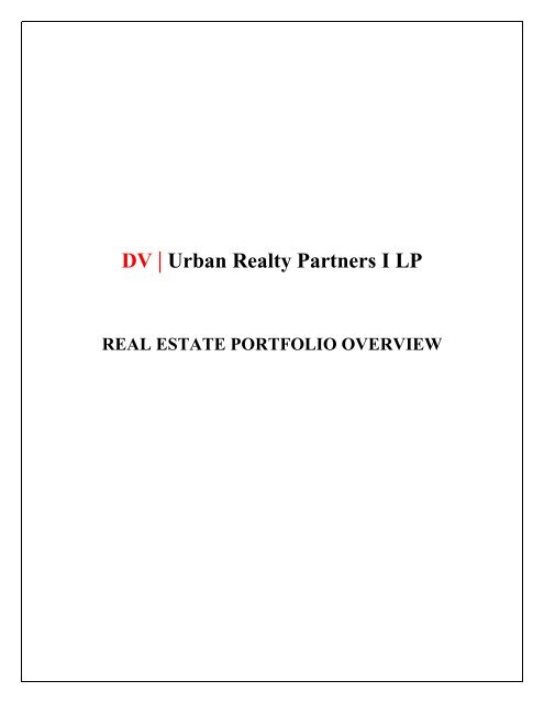 DV | Urban Realty Partners I LP - Crain's Chicago Business