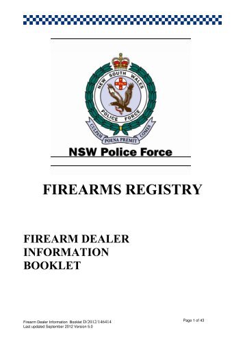 FIREARM DEALERS - NSW Police Force