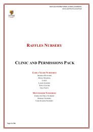 raffles nursery clinic and permissions pack - Raffles International ...