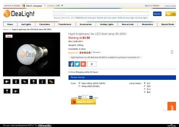 Hight brightness 3w LED Bulb lamp 85-265V Starting at:$3.99