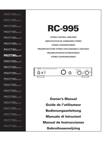 RC995 Manual - 4 - Rotel