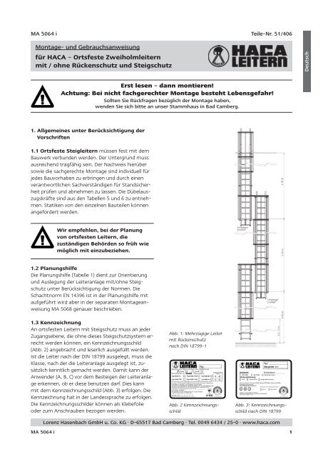 Montageanleitung HACA Leitern - Rotex Metallbauteile GmbH