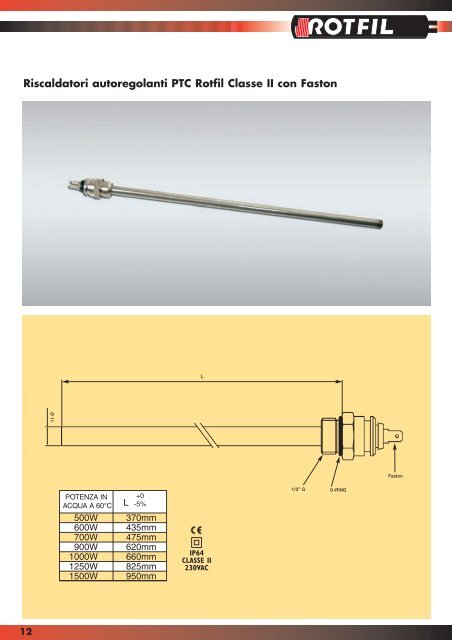 resistenze per radiatori e asciugasalviette elettrici - Rotfil