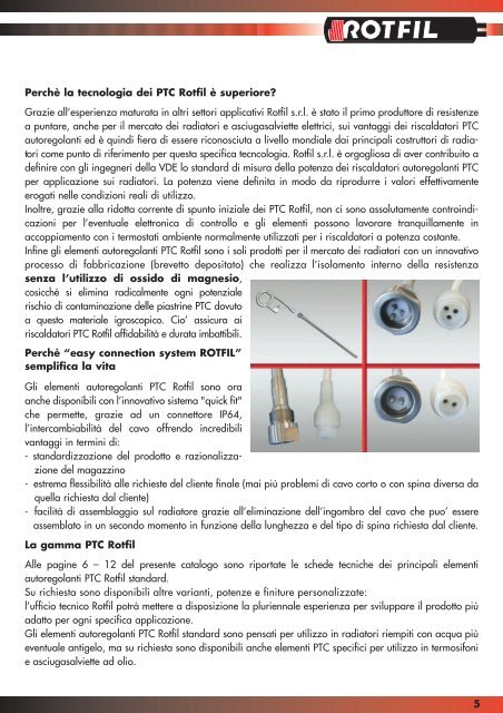 resistenze per radiatori e asciugasalviette elettrici - Rotfil