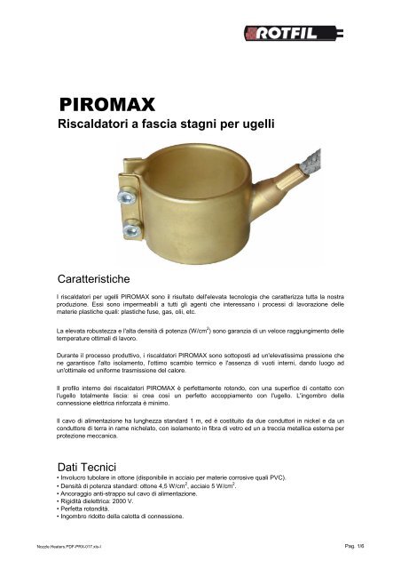 Riscaldatori a fascia per ugelli - PIROMAX - Rotfil