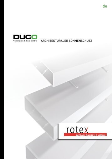 Katalog DUCO Sonnenschutzsysteme - Rotex Metallbauteile GmbH