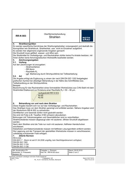 Technische Richtlinie Mechanik - Roth & Rau AG