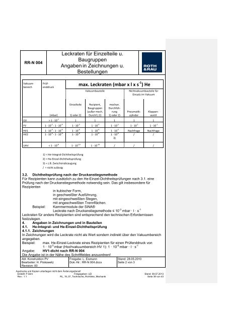 Technische Richtlinie Mechanik - Roth & Rau AG