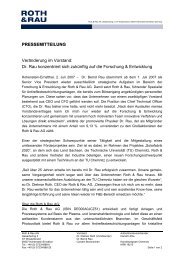 PRESSEMITTEILUNG Veränderung im Vorstand ... - Roth & Rau AG