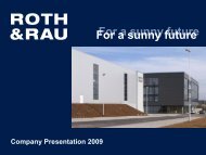 For a sunny future - Roth & Rau AG
