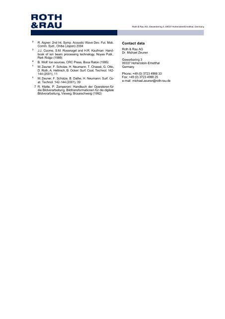 Application Note 01/2007 IonScan 800 – Ultra ... - Roth & Rau AG