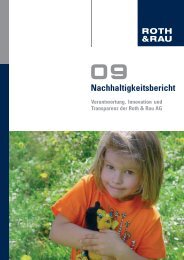 Nachhaltigkeitsbericht 2009 - Roth & Rau AG