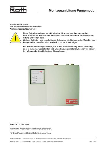 200801MAL Pumpmodul Twin.pmd - Roth Umwelttechnik