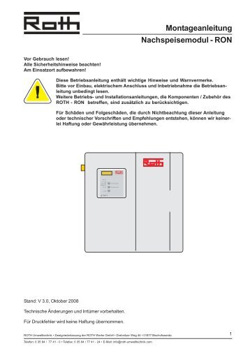 200810 MAL RON Comfort BI V3_0.pmd - Roth Umwelttechnik