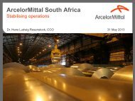 Stabilising the supply chain - ArcelorMittal South Africa