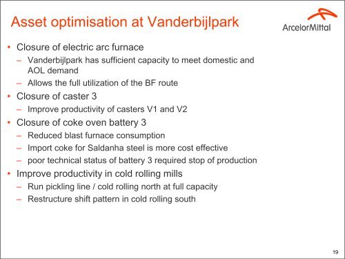 Stabilising the supply chain - ArcelorMittal South Africa