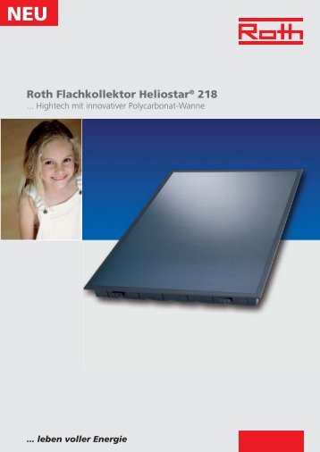 Prospekt Solar Flachkollektor Heliostar 218 - Roth Werke