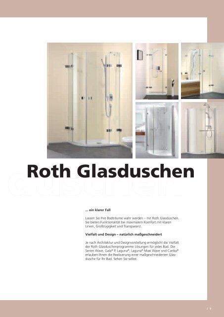 Gesamtprospekt Roth Glasduschen und Komplettduschen