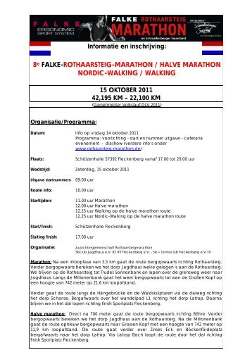 8e FALKE-ROTHAARSTEIG-MARATHON / HALVE MARATHON ...