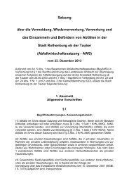 Abfallwirtschaftssatzung - Rothenburg ob der Tauber