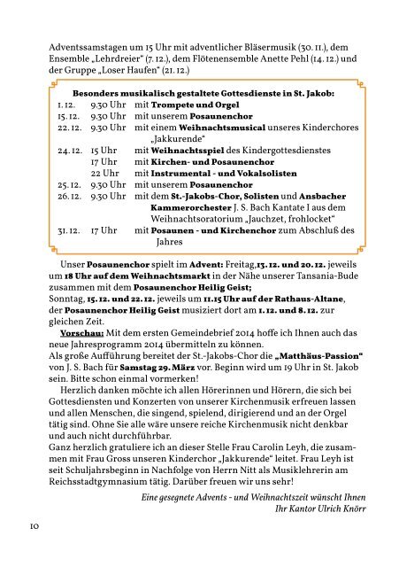 Gemeindebrief Advent 2013 - Rothenburg ob der Tauber