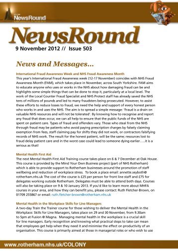 NewsRound Issue 503 - NHS Rotherham