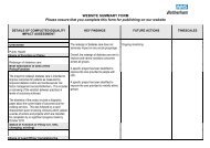 WEBSITE SUMMARY FORM Please ensure that ... - NHS Rotherham