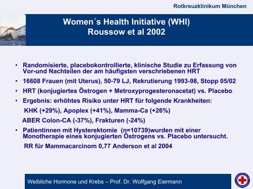 Weibliche Hormone und Krebs - Rotkreuzklinikum MÃ¼nchen