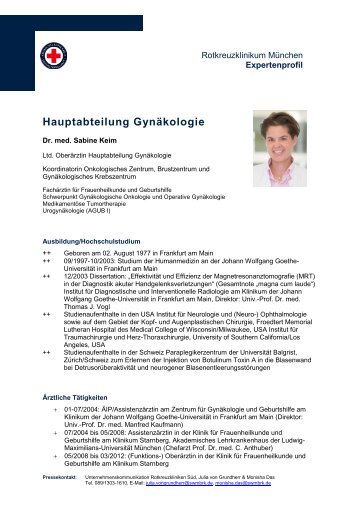 Expertenprofil als pdf - Rotkreuzklinikum München