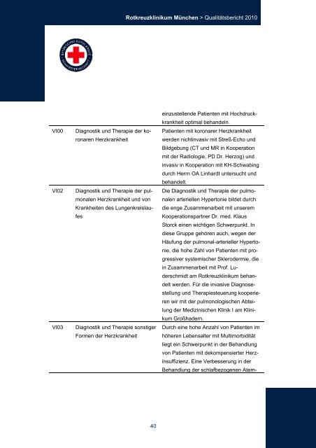 Strukturierter QualitÃ¤tsbericht 2010 - Rotkreuzklinikum MÃ¼nchen