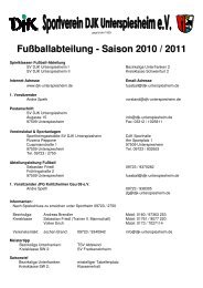 Fußballabteilung - Saison 2010 / 2011 - SV DJK Unterspiesheim
